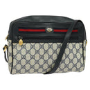 GUCCI GG Supreme Sherry Line Shoulder Bag PVC Navy Gold 001 56 6472 Auth yk18475-1