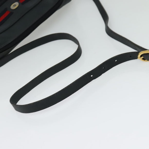 GUCCI GG Supreme Sherry Line Shoulder Bag PVC Navy Gold 001 56 6472 Auth yk18475