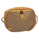 GUCCI GG Supreme Web Sherry Line Bag PVC Beige Gold 164 02 066 Auth yk18484-1