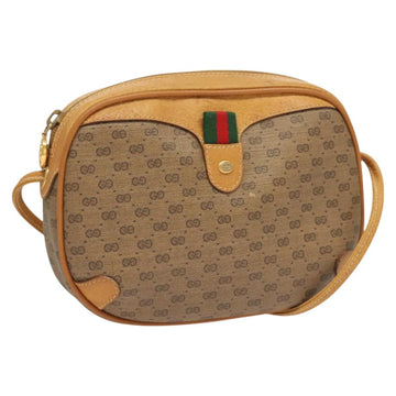 GUCCI GG Supreme Web Sherry Line Bag PVC Beige Gold 164 02 066 Auth yk18484