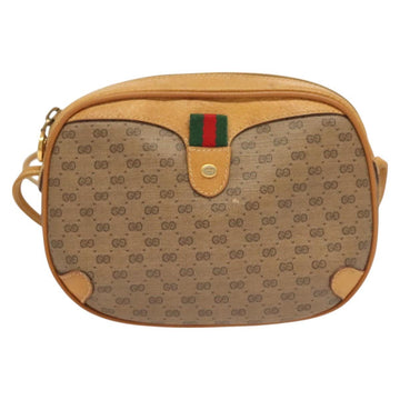 GUCCI GG Supreme Web Sherry Line Bag PVC Beige Gold 164 02 066 Auth yk18484 - 0
