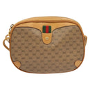 GUCCI GG Supreme Web Sherry Line Bag PVC Beige Gold 164 02 066 Auth yk18484-13
