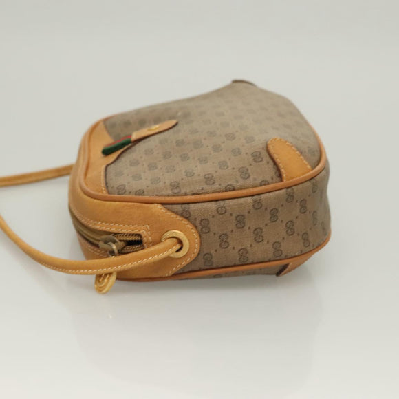 GUCCI GG Supreme Web Sherry Line Bag PVC Beige Gold 164 02 066 Auth yk18484