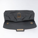 Salvatore Ferragamo Gancini Chain Shoulder Bag Leather Gray Gold Auth yk18490-10