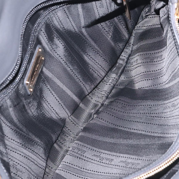 Salvatore Ferragamo Gancini Chain Shoulder Bag Leather Gray Gold Auth yk18490