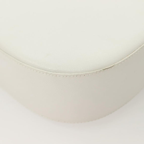 Salvatore Ferragamo Shoulder Bag Leather White Silver Auth yk18499