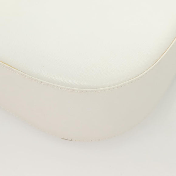 Salvatore Ferragamo Shoulder Bag Leather White Silver Auth yk18499