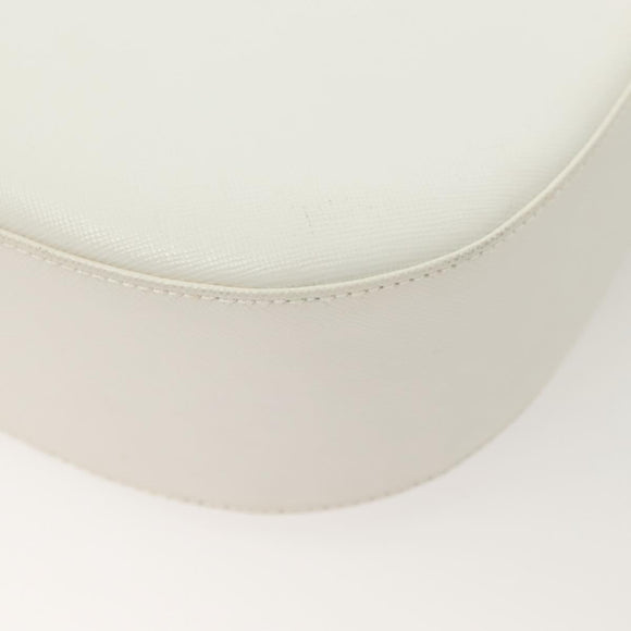 Salvatore Ferragamo Shoulder Bag Leather White Silver Auth yk18499