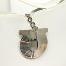 Salvatore Ferragamo Shoulder Bag Leather White Silver Auth yk18499-9