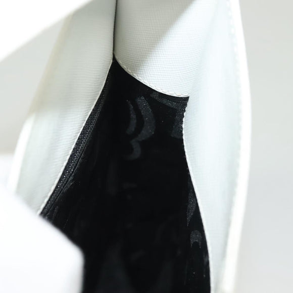 Salvatore Ferragamo Shoulder Bag Leather White Silver Auth yk18499