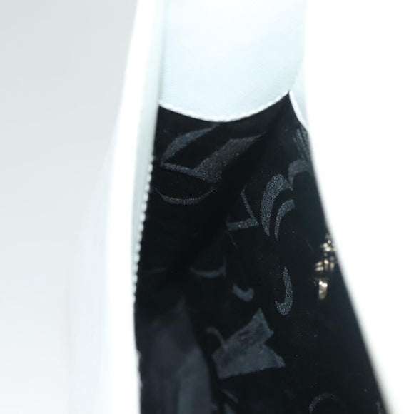 Salvatore Ferragamo Shoulder Bag Leather White Silver Auth yk18499