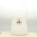 Salvatore Ferragamo Shoulder Bag Leather White Silver Auth yk18499-12