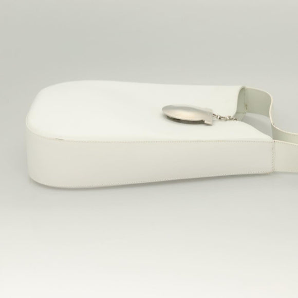 Salvatore Ferragamo Shoulder Bag Leather White Silver Auth yk18499