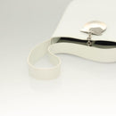 Salvatore Ferragamo Shoulder Bag Leather White Silver Auth yk18499-7