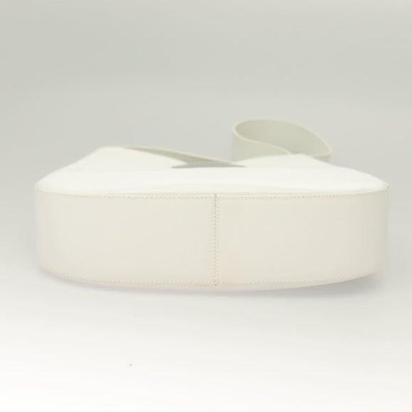 Salvatore Ferragamo Shoulder Bag Leather White Silver Auth yk18499