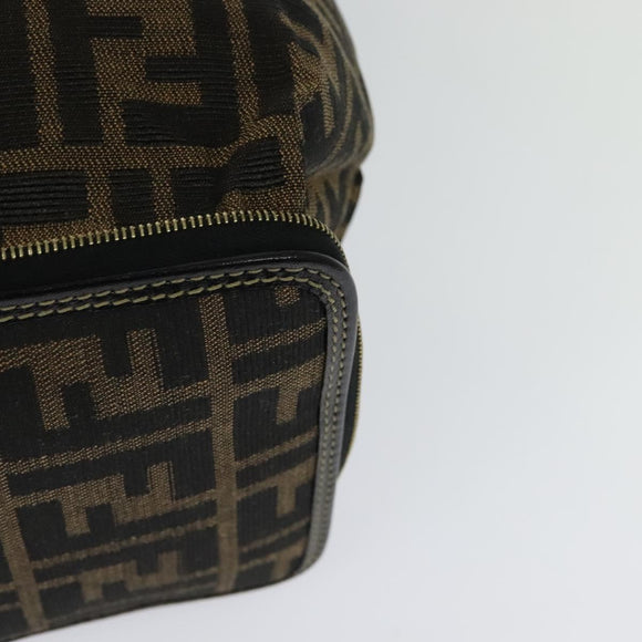 FENDI Zucca Canvas Tote Bag Black Brown Auth yk18506