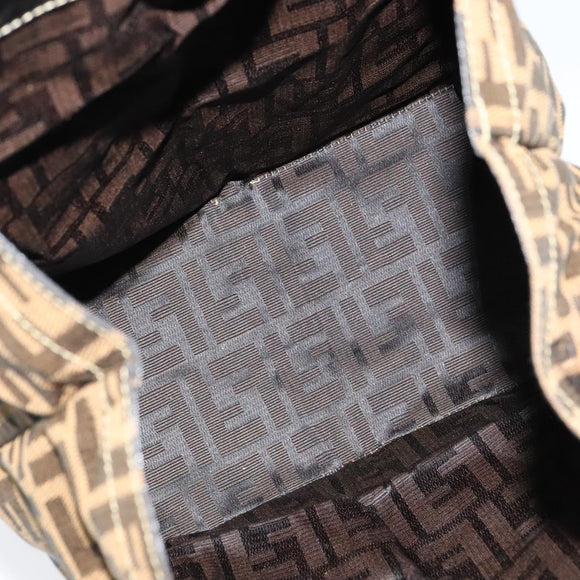 FENDI Zucca Canvas Tote Bag Black Brown Auth yk18506