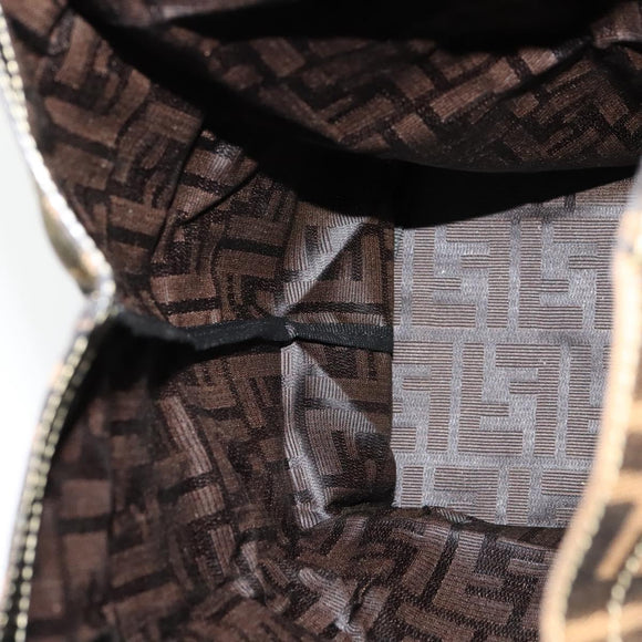 FENDI Zucca Canvas Tote Bag Black Brown Auth yk18506