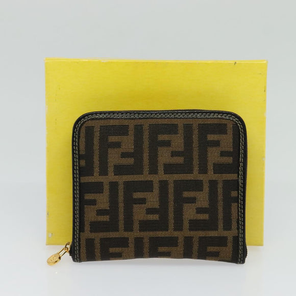 FENDI Zucca Canvas Tote Bag Black Brown Auth yk18506