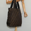 FENDI Zucca Canvas Tote Bag Black Brown Auth yk18506-19