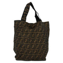 FENDI Zucca Canvas Tote Bag Black Brown Auth yk18506-13