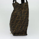 FENDI Zucca Canvas Tote Bag Black Brown Auth yk18506-3
