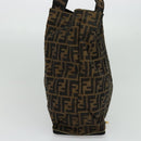 FENDI Zucca Canvas Tote Bag Black Brown Auth yk18506-4