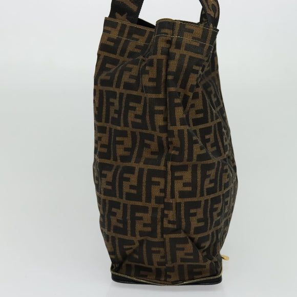 FENDI Zucca Canvas Tote Bag Black Brown Auth yk18506