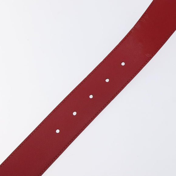 GUCCI Interlocking Guccissima GG Canvas Belt 35.4"" Red 370543 Auth yk18513
