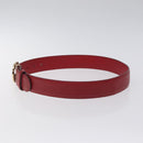 GUCCI Interlocking Guccissima GG Canvas Belt 35.4"" Red 370543 Auth yk18513-4