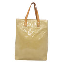 LOUIS VUITTON Monogram Vernis Reade MM Hand Bag Beige M91141 LV Auth yk18515-13