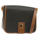 CELINE Shoulder Bag Leather Khaki Gold Auth yk18543-1