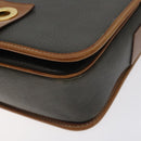 CELINE Shoulder Bag Leather Khaki Gold Auth yk18543-10