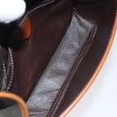 CELINE Shoulder Bag Leather Khaki Gold Auth yk18543-17