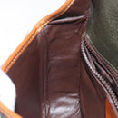 CELINE Shoulder Bag Leather Khaki Gold Auth yk18543-19