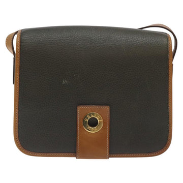 CELINE Shoulder Bag Leather Khaki Gold Auth yk18543 - 0