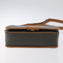 CELINE Shoulder Bag Leather Khaki Gold Auth yk18543-9