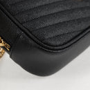 SAINT LAURENT Chain Lou Mini Shoulder Bag Leather Black Gold Auth yk18547A-8