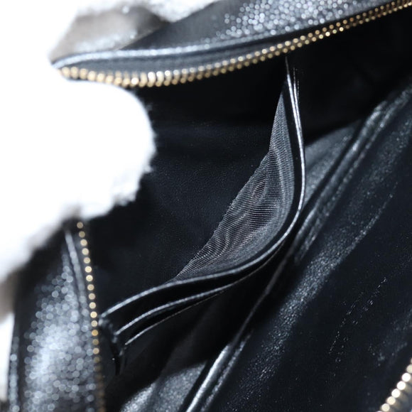 SAINT LAURENT Chain Lou Mini Shoulder Bag Leather Black Gold Auth yk18547A