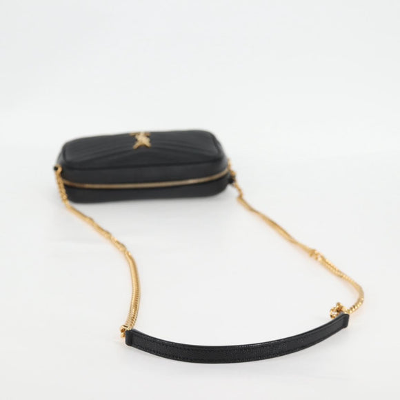 SAINT LAURENT Chain Lou Mini Shoulder Bag Leather Black Gold Auth yk18547A