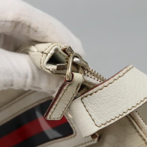 GUCCI GG Supreme Sherry Line Shoulder Bag PVC White Gold 152608 Auth yk18549