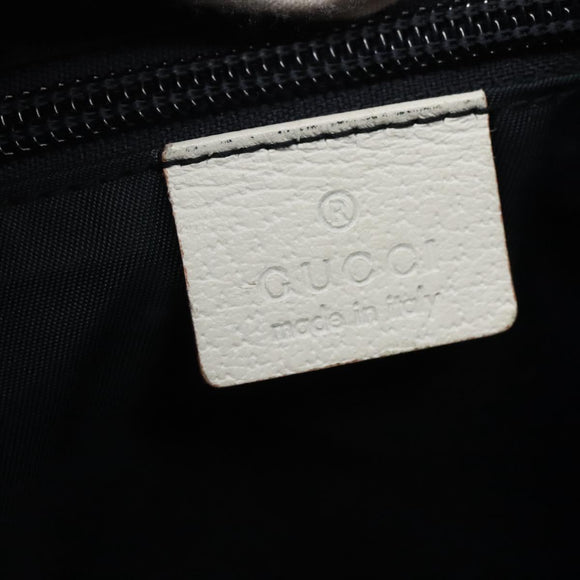 GUCCI GG Supreme Sherry Line Shoulder Bag PVC White Gold 152608 Auth yk18549