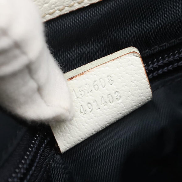 GUCCI GG Supreme Sherry Line Shoulder Bag PVC White Gold 152608 Auth yk18549