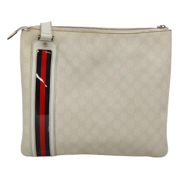 GUCCI GG Supreme Sherry Line Shoulder Bag PVC White Gold 152608 Auth yk18549 - 0