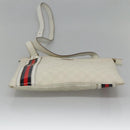 GUCCI GG Supreme Sherry Line Shoulder Bag PVC White Gold 152608 Auth yk18549-5