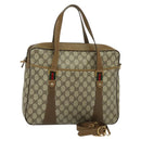 GUCCI GG Supreme Web Sherry Line Bag PVC 2way Beige Gold 40 02 015 Auth yk18574-1