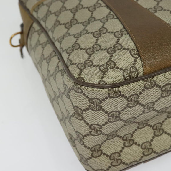 GUCCI GG Supreme Web Sherry Line Bag PVC 2way Beige Gold 40 02 015 Auth yk18574