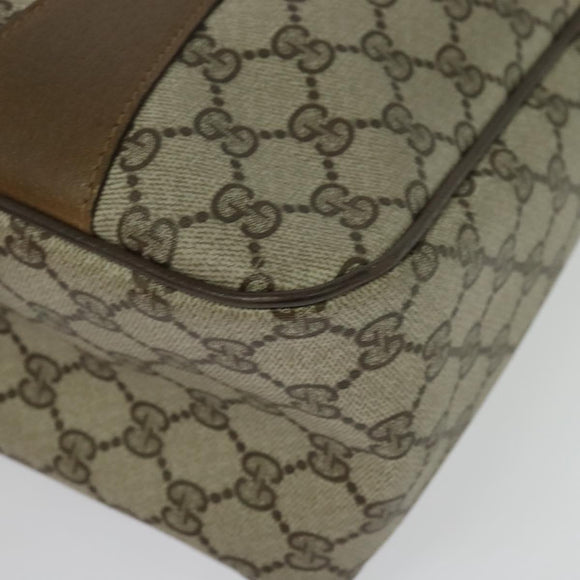 GUCCI GG Supreme Web Sherry Line Bag PVC 2way Beige Gold 40 02 015 Auth yk18574