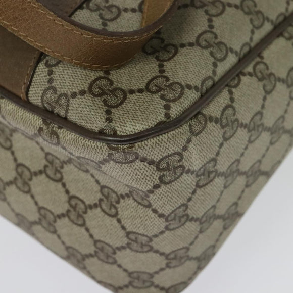 GUCCI GG Supreme Web Sherry Line Bag PVC 2way Beige Gold 40 02 015 Auth yk18574