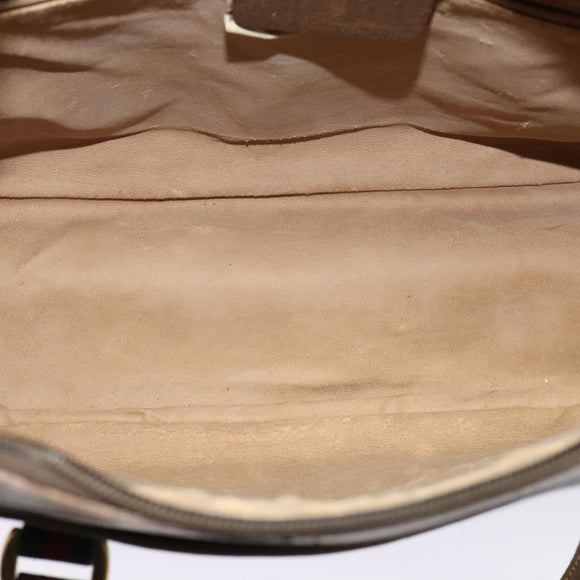 GUCCI GG Supreme Web Sherry Line Bag PVC 2way Beige Gold 40 02 015 Auth yk18574